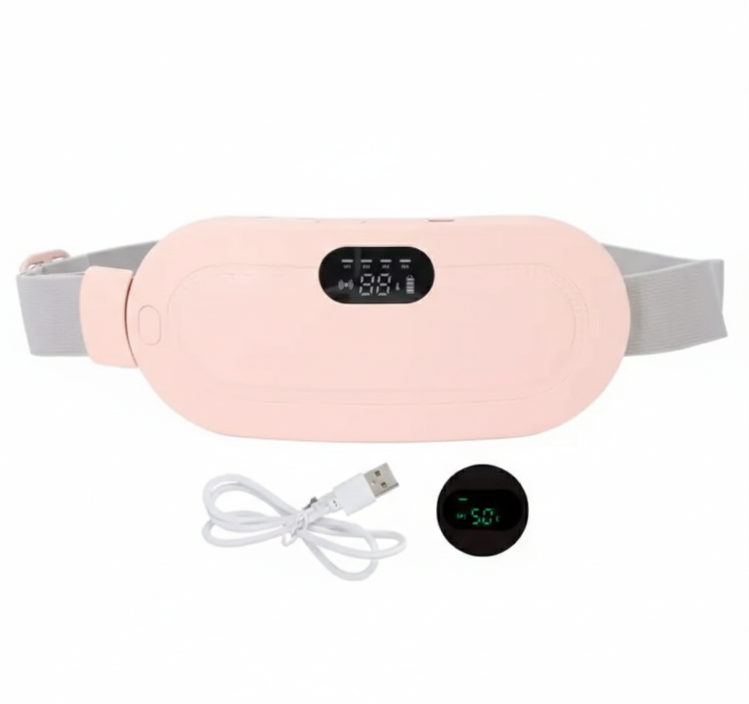 Rechargeable Heated Massage Belt For Girls – Portable Heat & Vibration Waist Belt