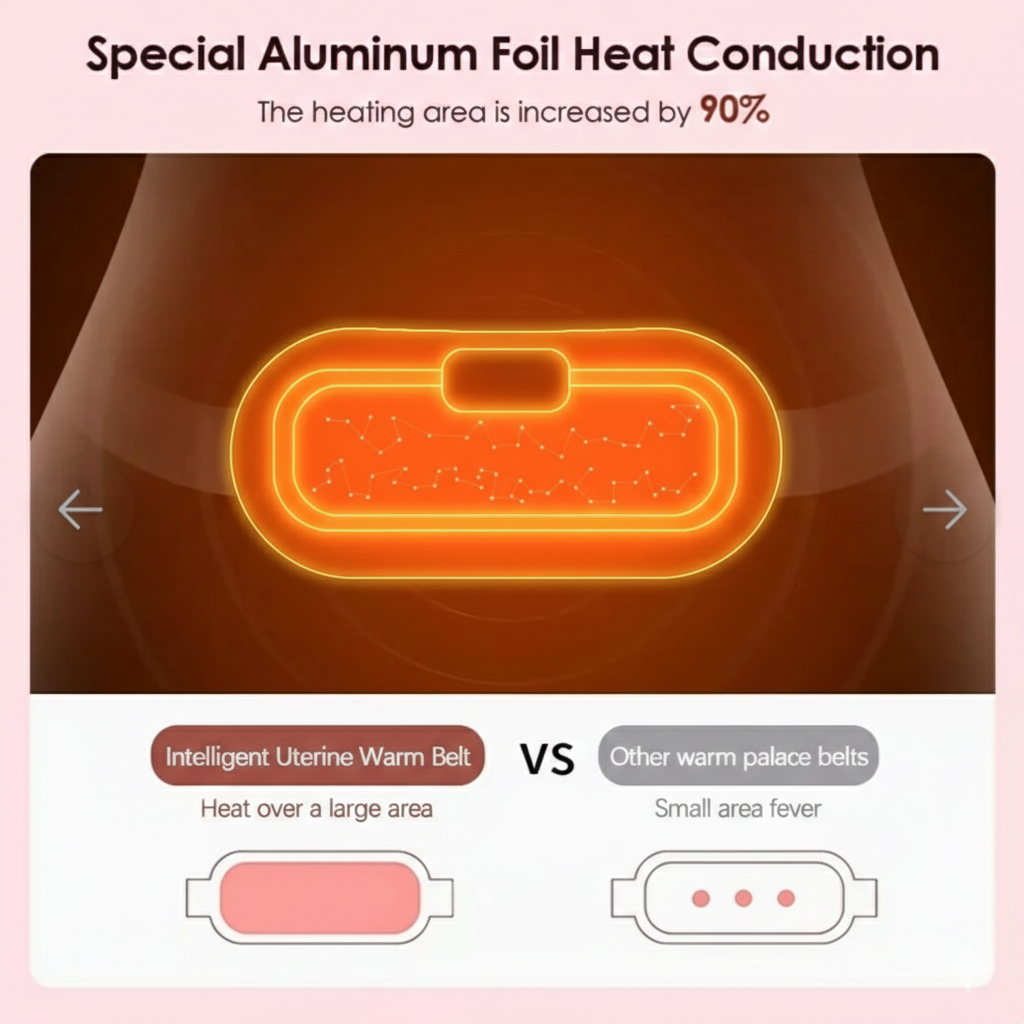 Rechargeable Heated Massage Belt For Girls – Portable Heat & Vibration Waist Belt