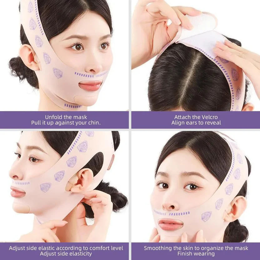 V-Line Face Lifting Tape Reusable Beauty Face and Chin Lift Mask for Men and Women, Soft High-Elastic Fit