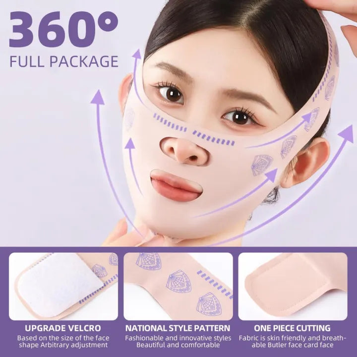 V-Line Face Lifting Tape Reusable Beauty Face and Chin Lift Mask for Men and Women, Soft High-Elastic Fit